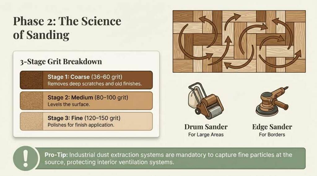 Sanding your parquet flooring