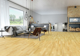 Junckers Beech Solid 2-Strip Wood Flooring, Ultra Matt Lacquered, Classic, 129x14mm