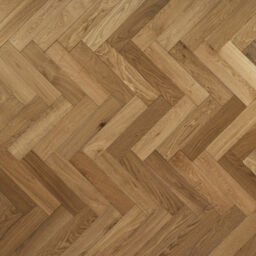V4 Deco Parquet, Smoked Oak Engineered Flooring, Rustic, Brushed & Hardwax Oiled, 90x14x400mm