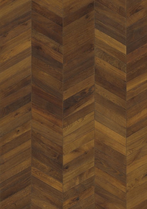 Kahrs Chevron Oak Engineered Flooring, Dark Brown, Brushed, Smoked, Oiled, 305x15x1848 mm