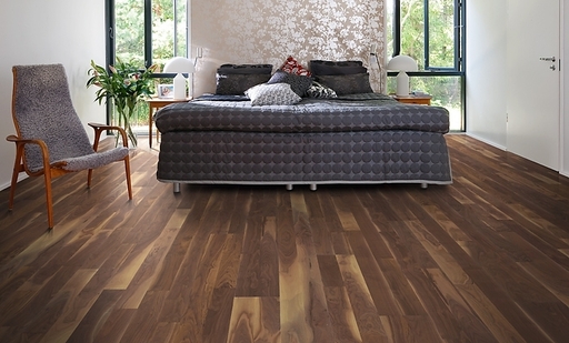 Kahrs Georgia Walnut Engineered 2-Strip Wood Flooring, Oiled, 200x3.5x15 mm