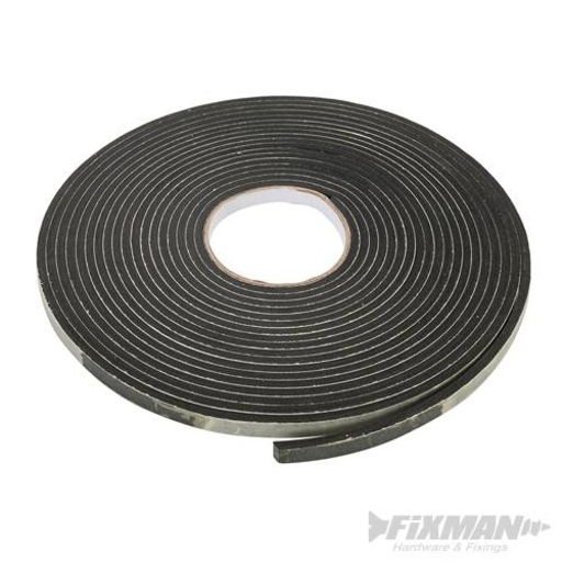 Self-Adhesive EVA Foam Gap Seal, Black, 10.5m