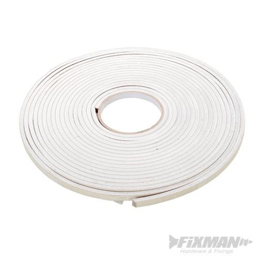 Self-Adhesive EVA Foam Gap Seal, White, 10.5m