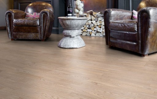 Boen Andante Ash White Engineered 3-Strip Flooring, White Stained, Matt Lacquered, 215x14x2200 mm