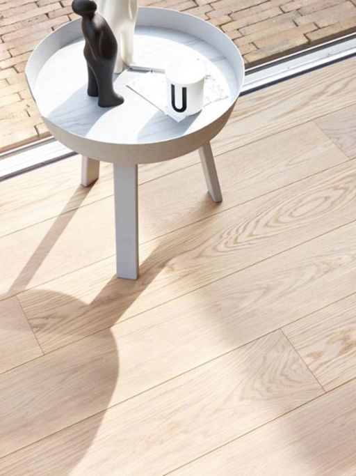 Boen Andante Oak Engineered Flooring, White, Brushed, Lacquered, 138x3.5x14 mm