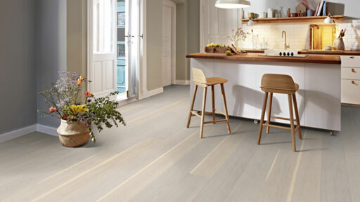 Boen Andante Oak Engineered Wood Flooring, White, Brushed, Lacquered, 14x209x2200mm