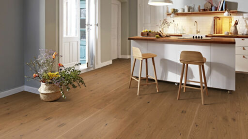 Boen Honey Oak Stonewashed Oak Flooring, Brushed, Oiled, Micro Bevel Edge, 138x3.5x14mm