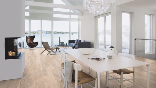 Boen Animoso Oak Engineered Flooring, White, Oiled, 138x3.5x14 mm