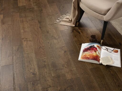 Evolve Westminster, Engineered Oak Flooring, Smoked, Brushed & Lacquered, 125x18xRL mm.