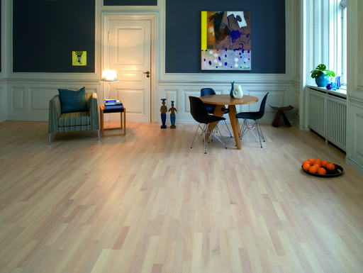 Junckers Nordic Beech Solid 2-Strip Wood Flooring, Ultra Matt Lacquered, Classic, 129x14mm