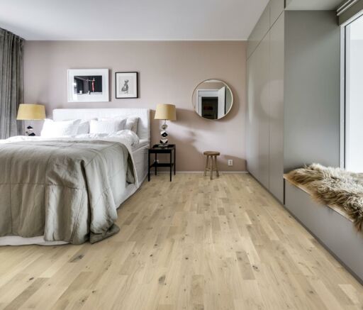Kahrs Beyond Retro Strip Frosted Oat Engineered 3-Strip Wood Flooring, Ultra Matt Lacquer, 200x15x2423mm