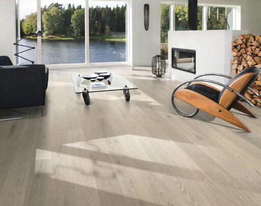 Kahrs Nouveau Snow Oak Engineered 1-Strip Wood Flooring, Brushed, Matt Lacquered, 187x15x2266mm