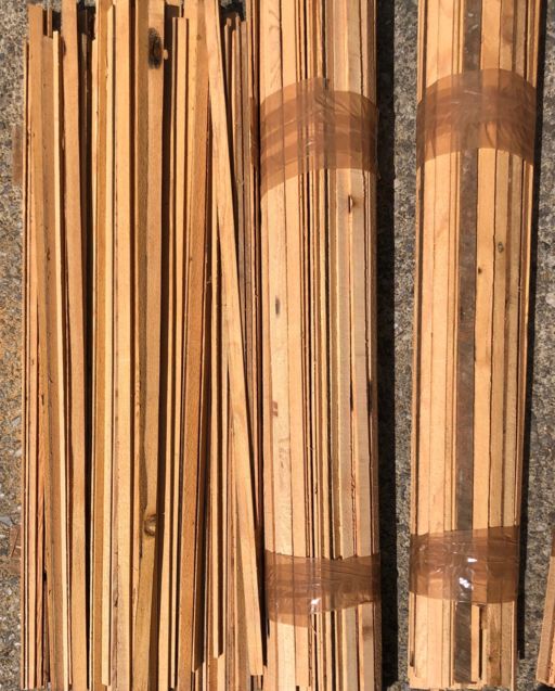 Reclaimed Pine Wood Slivers Strips, 50pcs, 7-10mm
