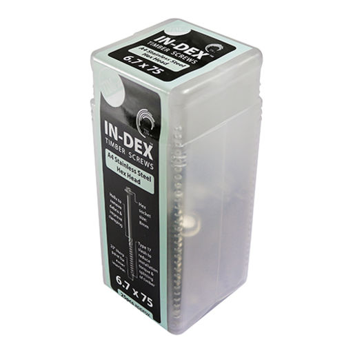 TIMco In-Dex Timber Screws - Hex - Stainless Steel 6.7x300mm Image 3