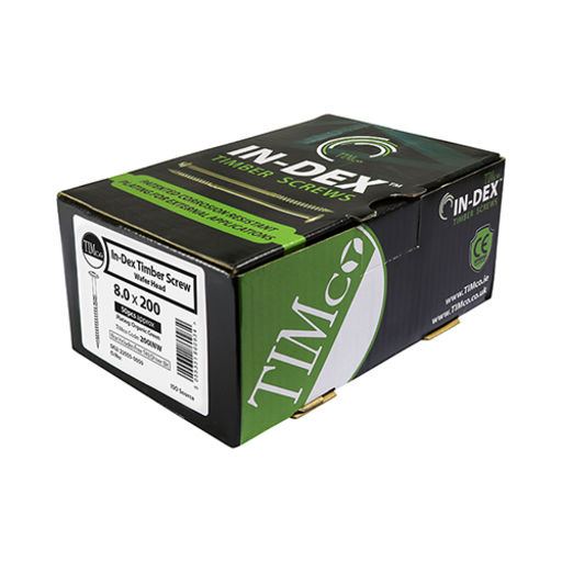 TIMco In-Dex Timber Screws - TX - Wafer - Exterior - Green 8.0 x 200 mm