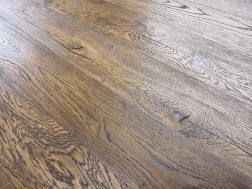 Tradition Antique Brown Engineered Oak Flooring, Distressed, Brushed, Oiled, 1900x14x190 mm
