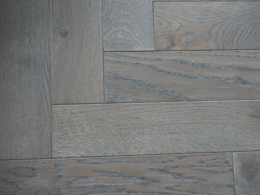 Tradition Engineered Oak Herringbone Flooring, Grey, Hardwax Oiled, 90x18x400 mm