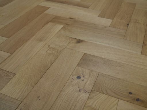 Tradition Engineered Oak Parquet Flooring, Herringbone, Brushed & UV Oiled, 90x14x450 mm