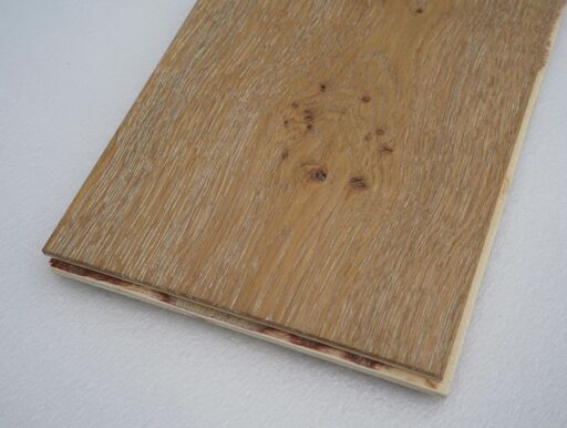 Tradition Engineered Oak Parquet Flooring, Herringbone, Brushed, White UV Oiled, 90x14x450mm