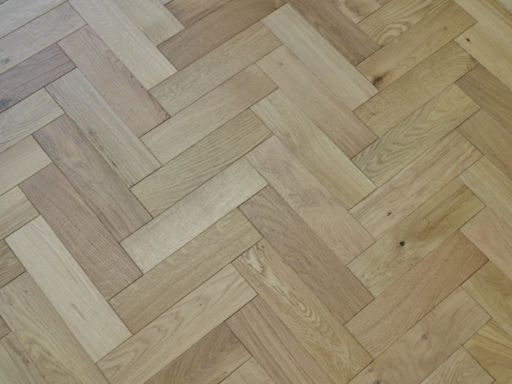 Tradition Engineered Oak Parquet Flooring, Natural, Brushed, Matt Lacquered, 80x18x300 mm