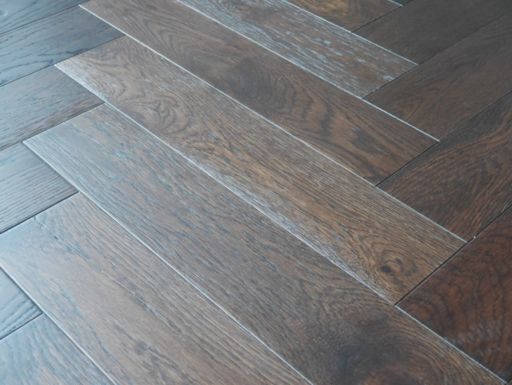 Tradition Engineered Oak Parquet Flooring, Walnut Stain, Brushed, Matt Lacquered, 125x18x600 mm