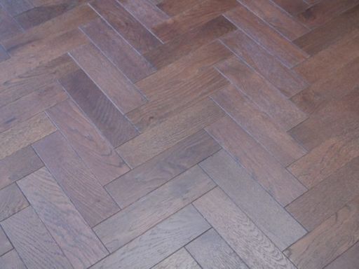 Tradition Engineered Oak Herringbone Flooring, Walnut Stain, Brushed, Matt Lacquered, 80x18x300 mm