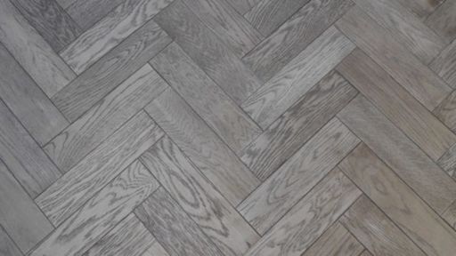 Tradition Herringbone Engineered Oak Parquet Flooring, Gunmetal, Grey, 80x18x300 mm