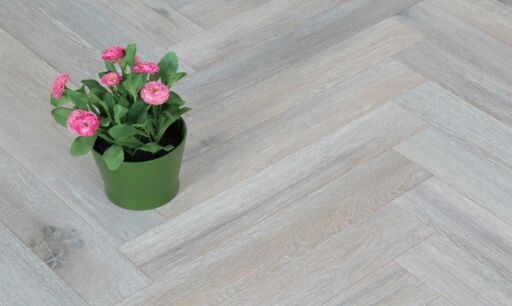 Tradition Select Engineered Oak Herringbone Flooring, Smoked, Brushed & White Oiled, 90x18x600mm Image 2