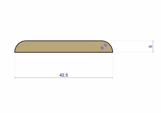 Traditions Solid Oak Flat Threshold Strip, Unfinished, 43x5 mm, 2.7 m Image 2