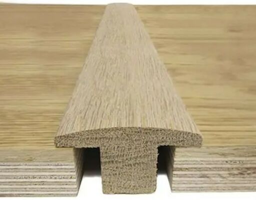 Traditions Solid Oak T-Shaped Threshold, Unfinished, 20mm, 2.44 m Image 2