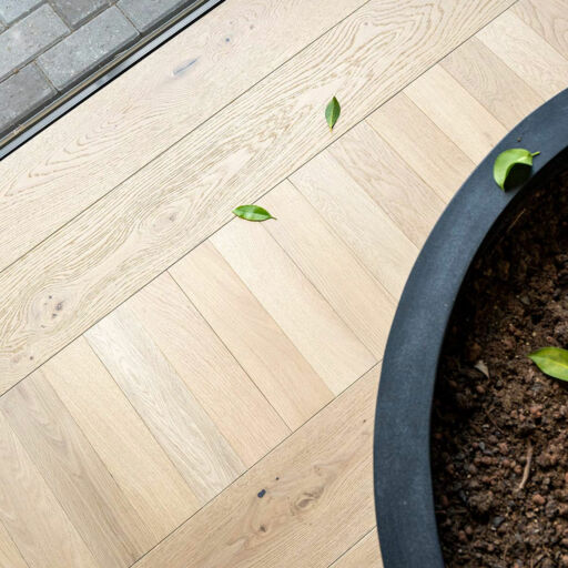 V4 Deco Parquet, Shore Drift Oak Engineered Flooring, Rustic, Brushed & Invisible Lacquered, 90x14x400mm Image 2