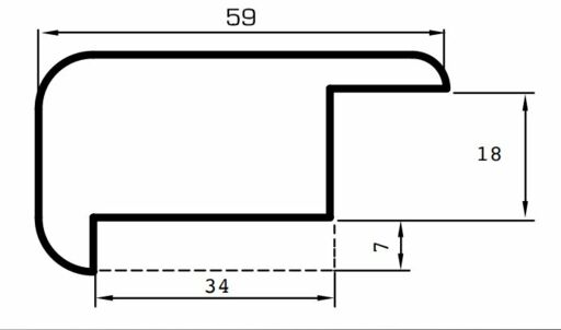 V4 Matching Lip Over Stair Nosing, 59x18x1000m Image 2