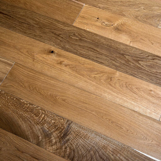 V4 Smoked Oak Engineered Flooring, Rustic, Brushed, UV Oiled, 190x14x1900 mm