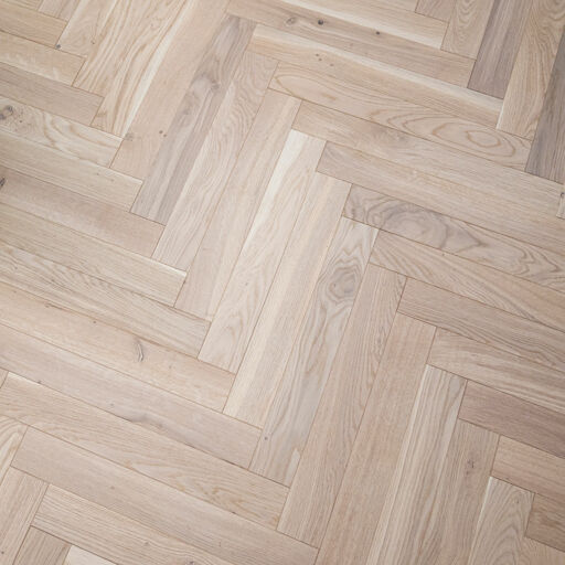 V4 Tundra Engineered Seashell Oak Herringbone Flooring, Rustic, Brushed & UV Oiled, 70x11x490 mm