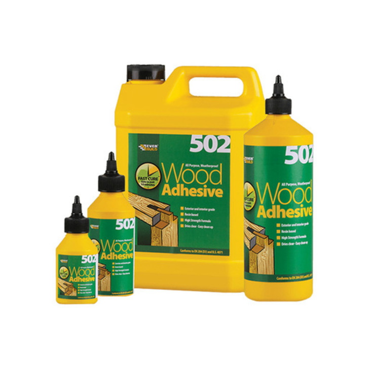 Everbuild 502 All Purpose Weatherproof Wood Adhesive, 5L WOOD5