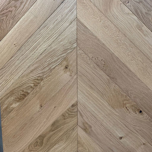 Xylo Natural Engineered Oak Flooring, Rustic, Chevron, Brushed & UV Oiled, 90x14x540 mm