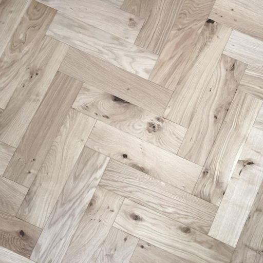 V4 Unfinished Engineered Oak Parquet Flooring, Smooth Sanded, Rustic