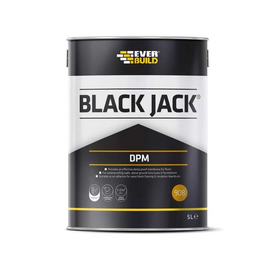 BlackJack 908 Bitumen DPM, 5L 90805 EverBuild